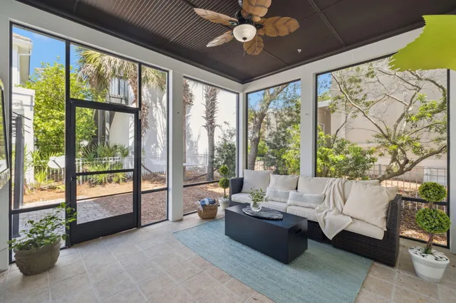 a living room filled with furniture