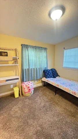 a view of a garden with a house in the background