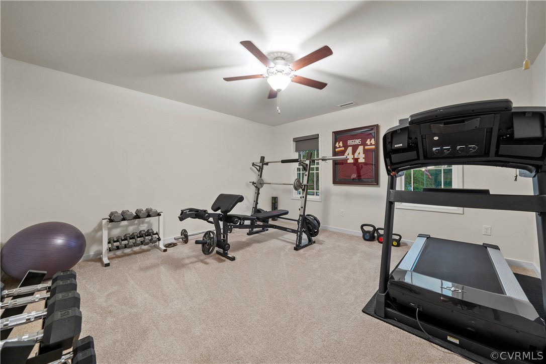 2829 Preston Park Way Sandy Hook, VA 23153 - Photo 25 of 36 a room with gym equipment and a mirror