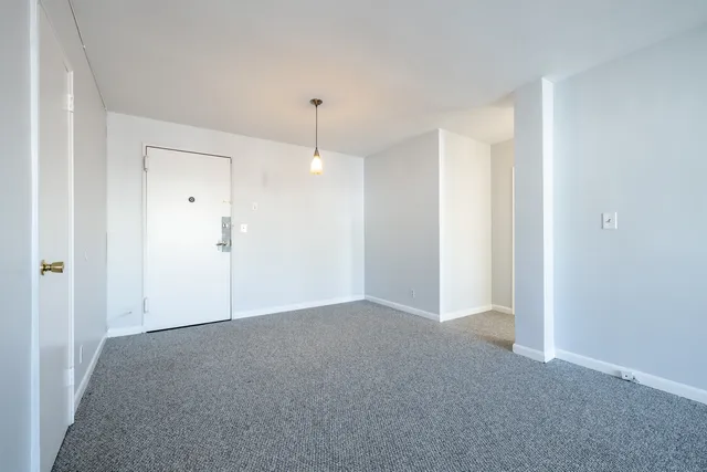 an empty room with windows