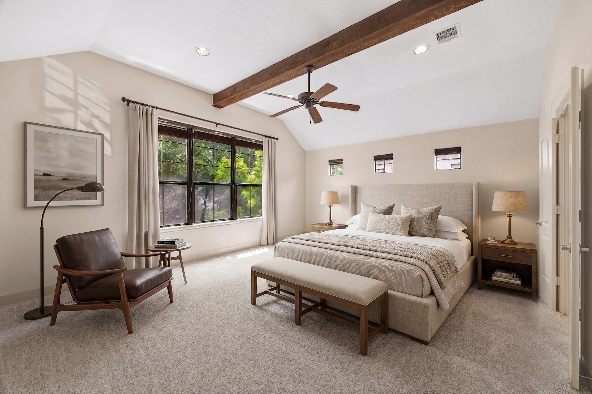 4301 Gibson Street Houston, TX 77007 - Photo 16 of 24 Virtually furnished. Spacious primary suite with ensuite spa like bathroom and large closet.