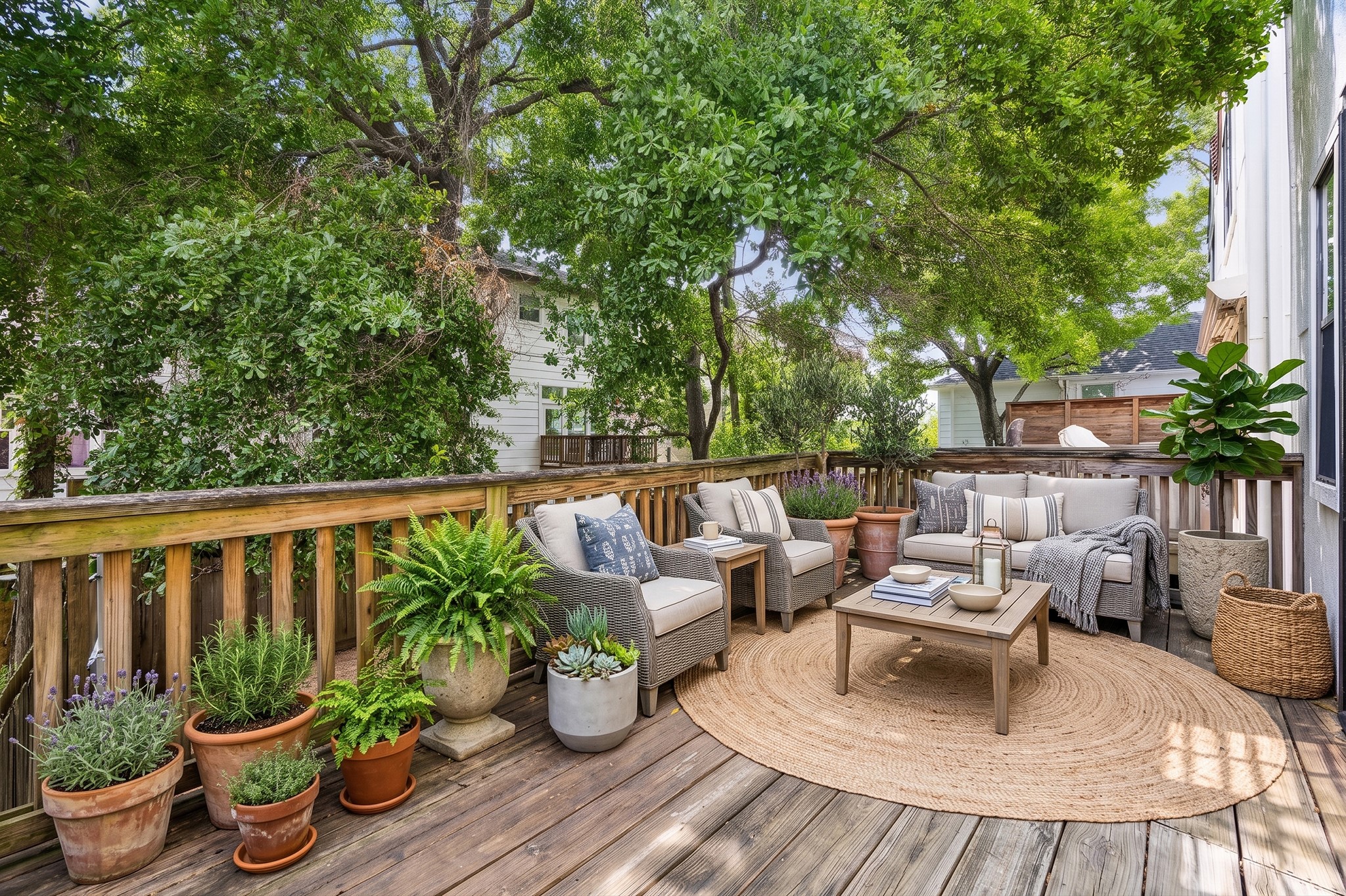 4301 Gibson Street Houston, TX 77007 - Photo 8 of 24 Virtually furnished. Second floor balcony off of living room. Wonderful spot for enjoying your morning coffee!