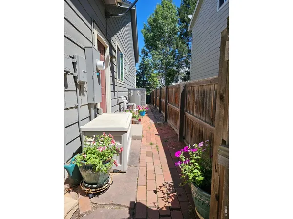 a outdoor space with potted plants