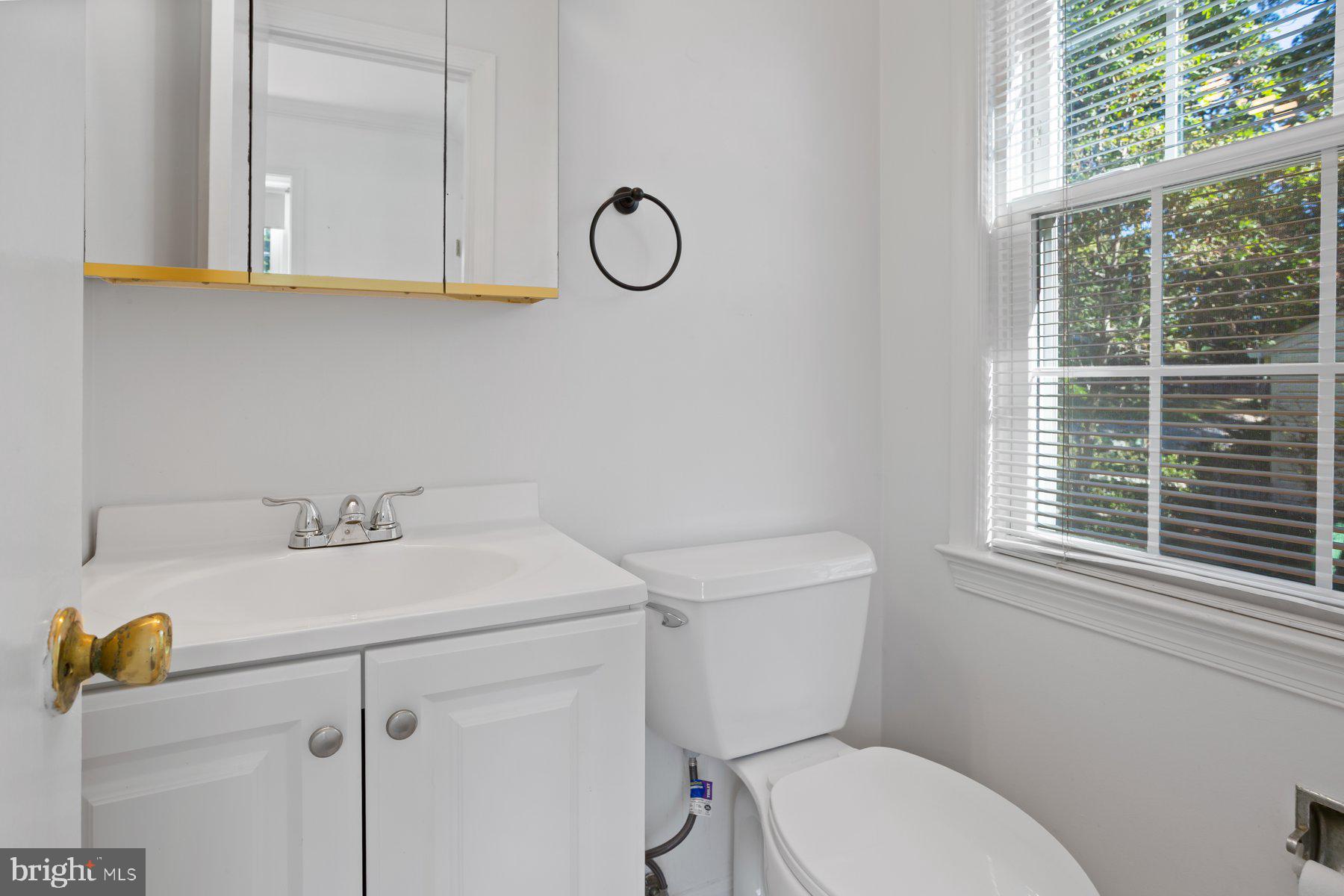 1242 Derbyshire Road Potomac, MD 20854 - Photo 39 of 40 a bathroom with a sink a toilet and a window
