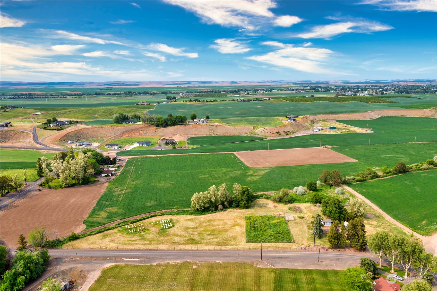 116 Mission Road Walla Walla, WA 99362 - Photo 14 of 19 an aerial view of a house with outdoor space lake view and mountain view in back