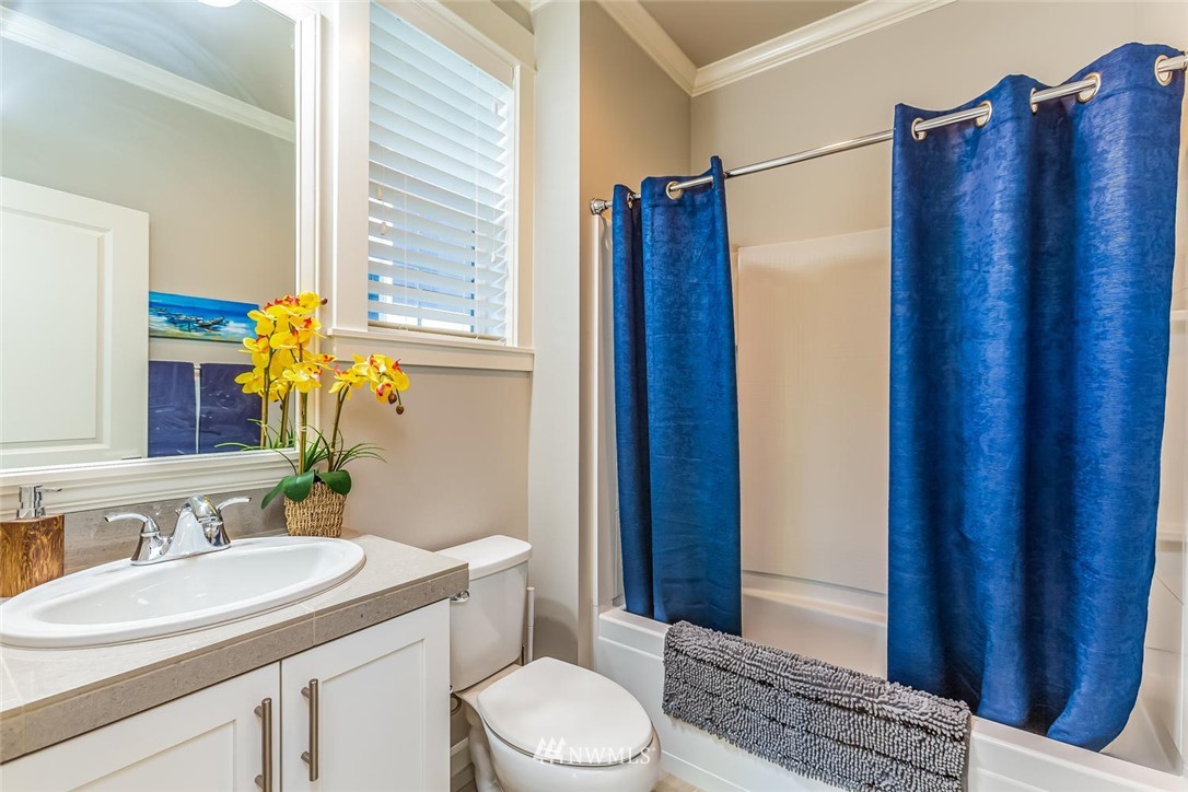5638 Northeast 9th Street Renton, WA 98059 - Photo 16 of 40 a bathroom with a sink a toilet and shower