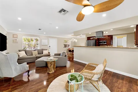 a living room with fireplace furniture and a flat screen tv