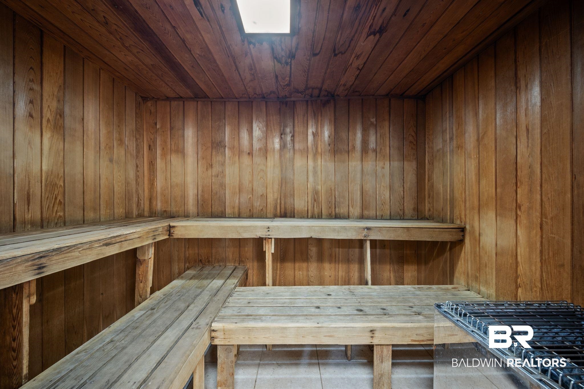 375 Plantation Road, Unit 5304 Gulf Shores, AL 36542 - Photo 28 of 42 Sauna / steam room with wood ceiling and wooden walls