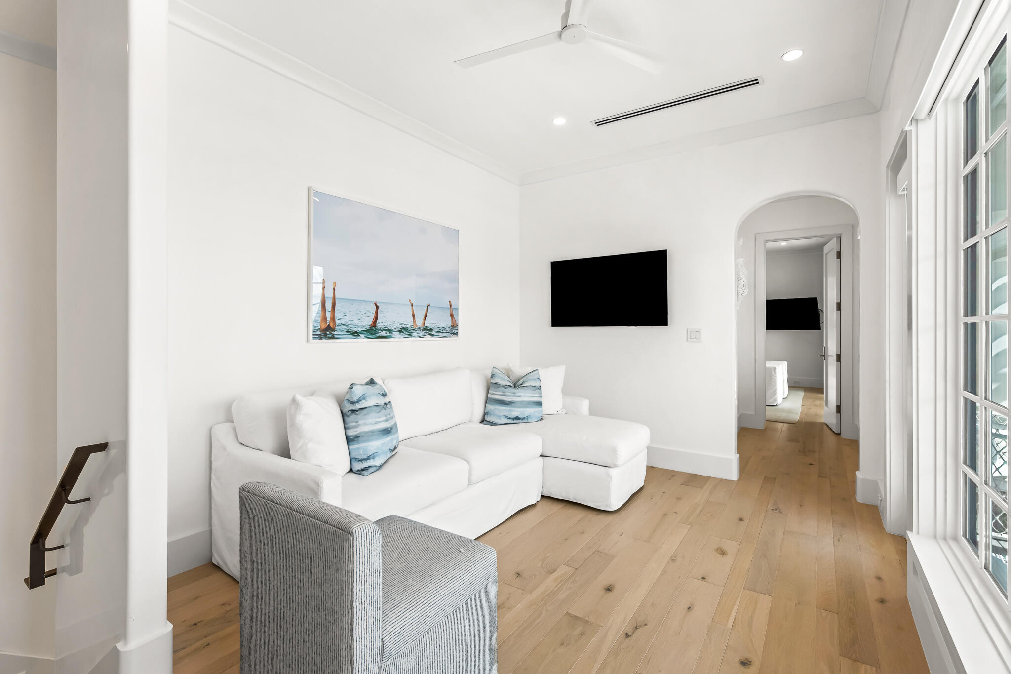 40 Smugglers Alley Inlet Beach, FL 32461 - Photo 31 of 59 a living room with furniture and a flat screen tv