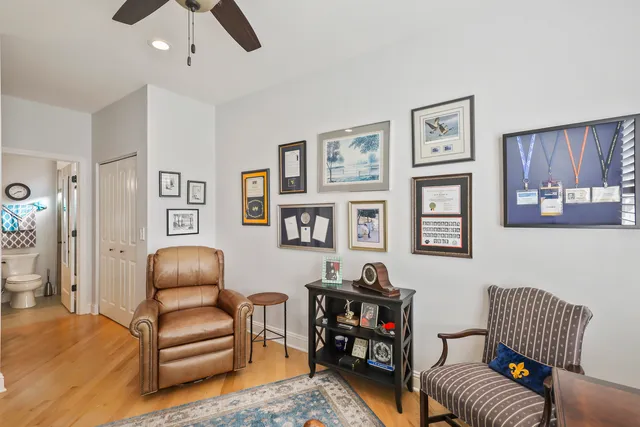 a living room with furniture