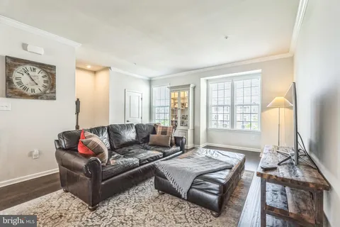 a living room with furniture rug and window