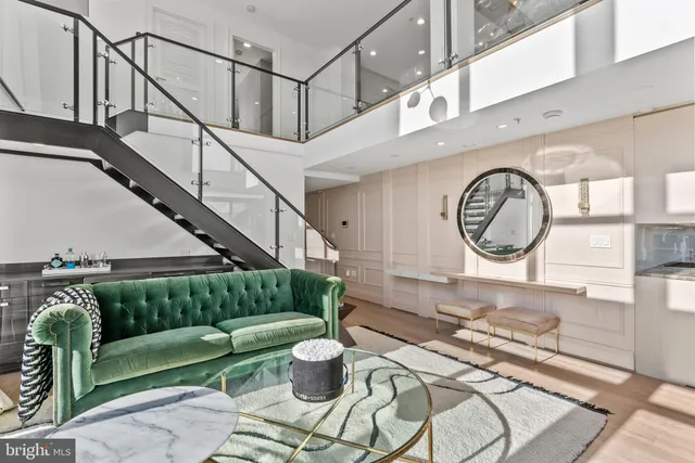 a living room with furniture