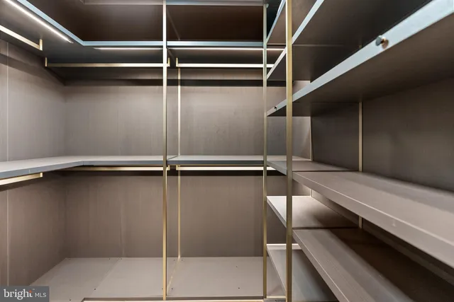 a view of a room with racks