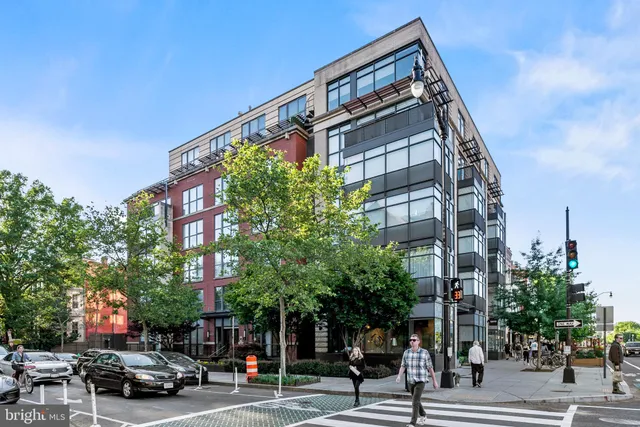 a view of a building and a street view