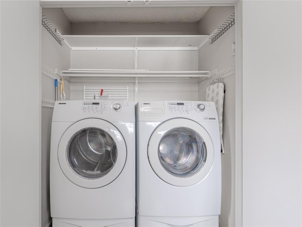 4748 Old Bent Tree Lane, Unit 201 Dallas, TX 75287 - Photo 14 of 17 Laundry room with washer and dryer