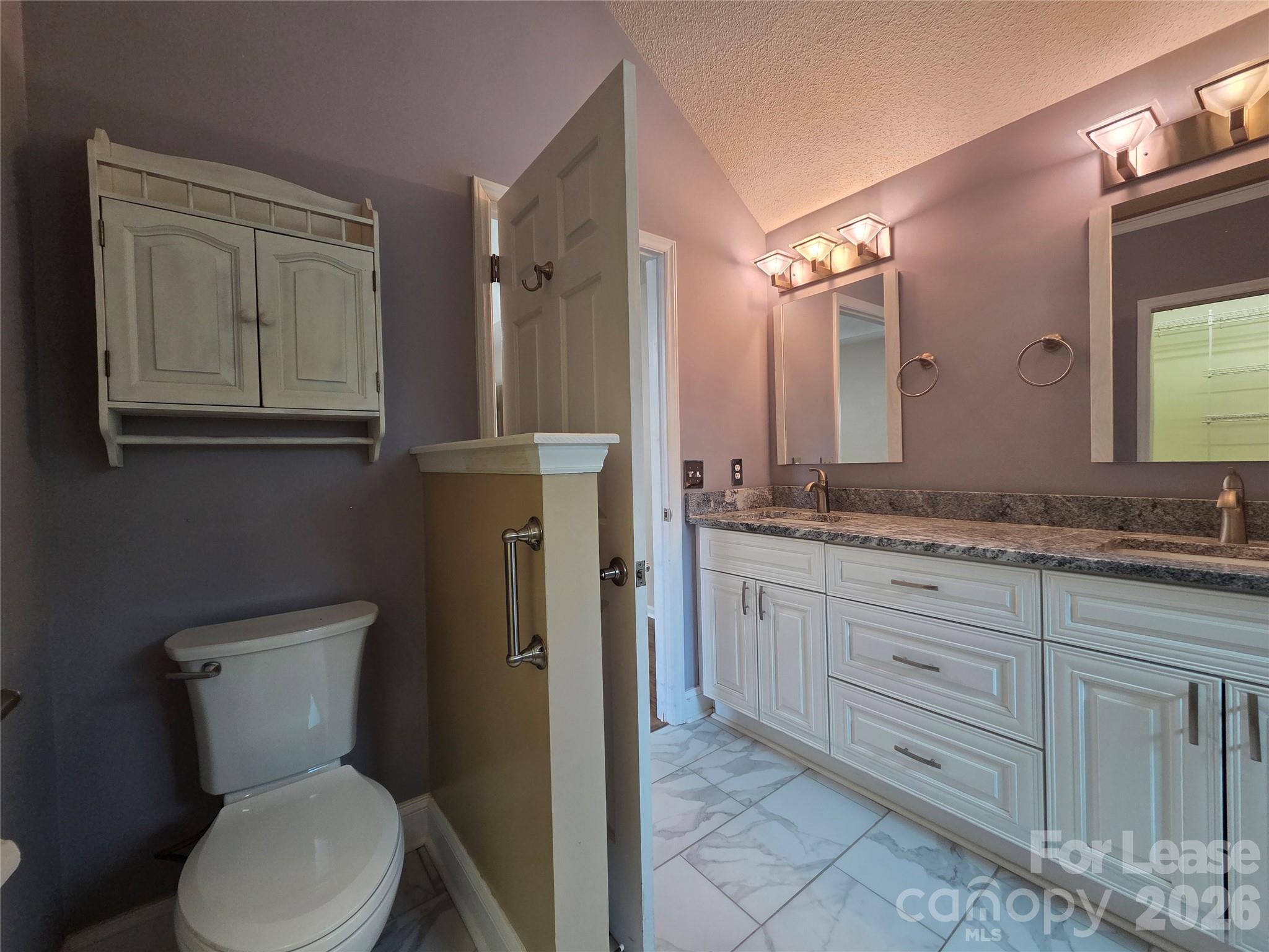 1319 Mistletoe Ridge Place Northwest Concord, NC 28027 - Photo 21 of 35 a bathroom with a granite countertop toilet sink and mirror