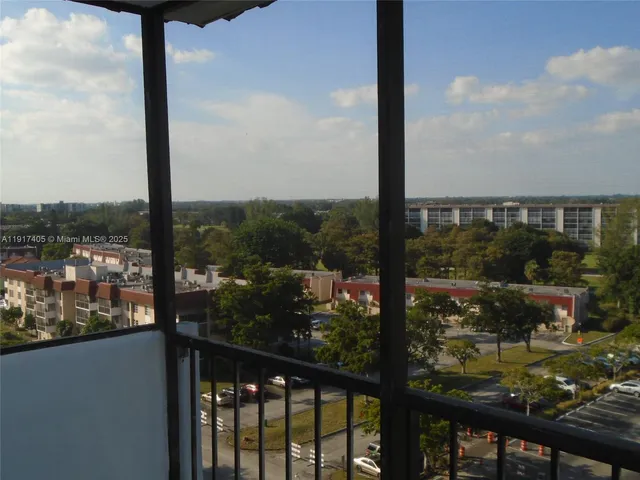 a city view from a balcony