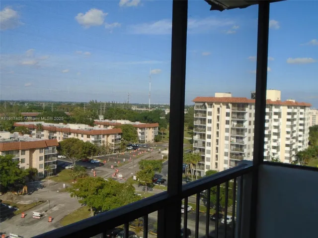 a view of a city from a balcony