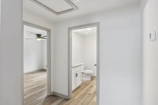 a bathroom with a toilet sink