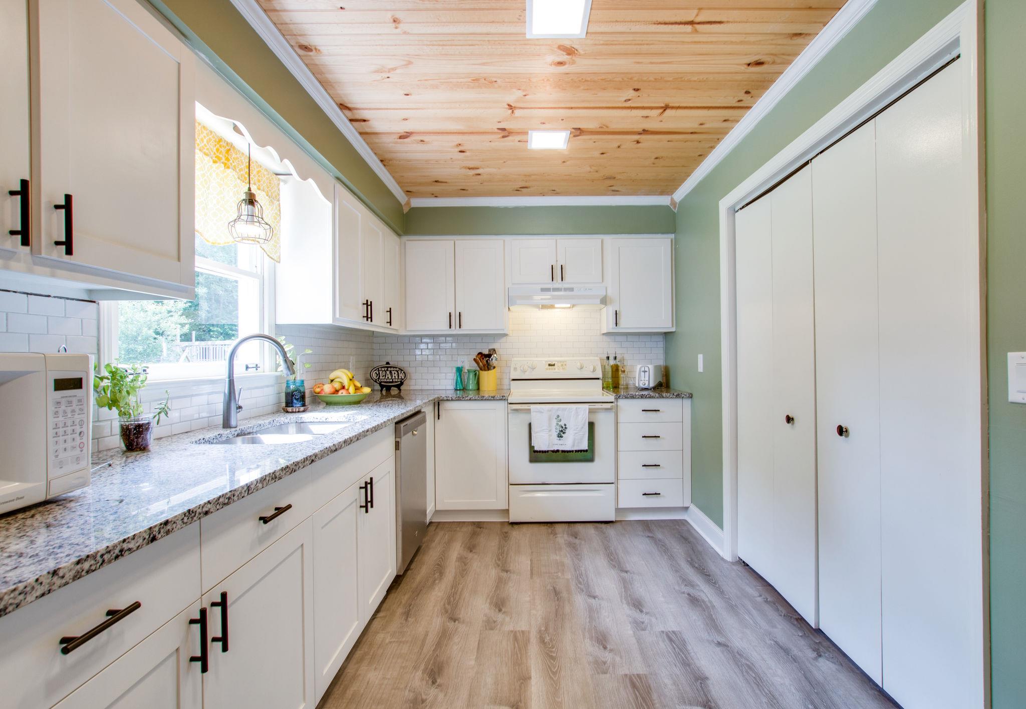 152 Fox Ridge Drive Murfreesboro, TN 37128 - Photo 11 of 30 Eat-in kitchen with granite countertops and a beautiful, stained bead board ceiling