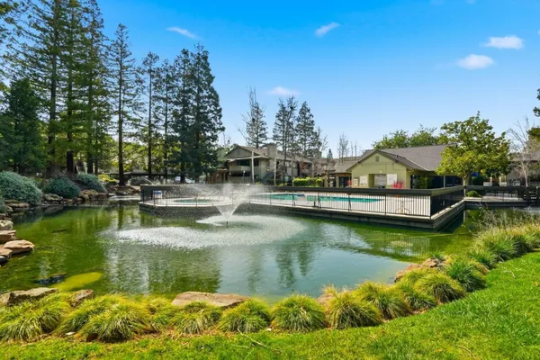 a view of a yard in front of house