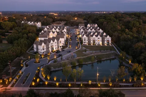 an aerial view of multiple house
