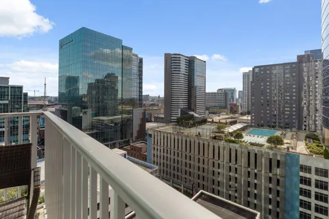 a view of roof deck with city view