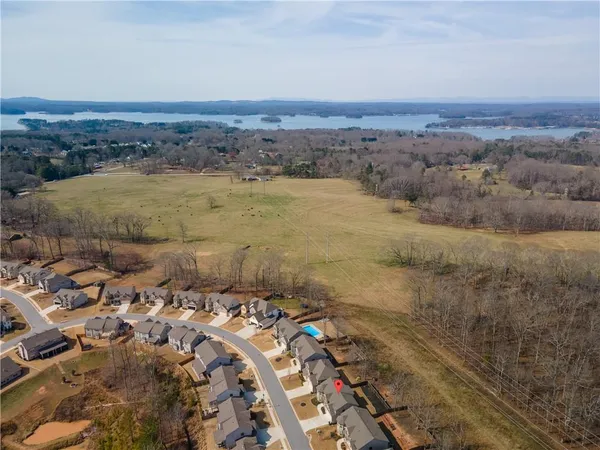 an aerial view of a houses
