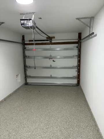 a view of a room with shelves