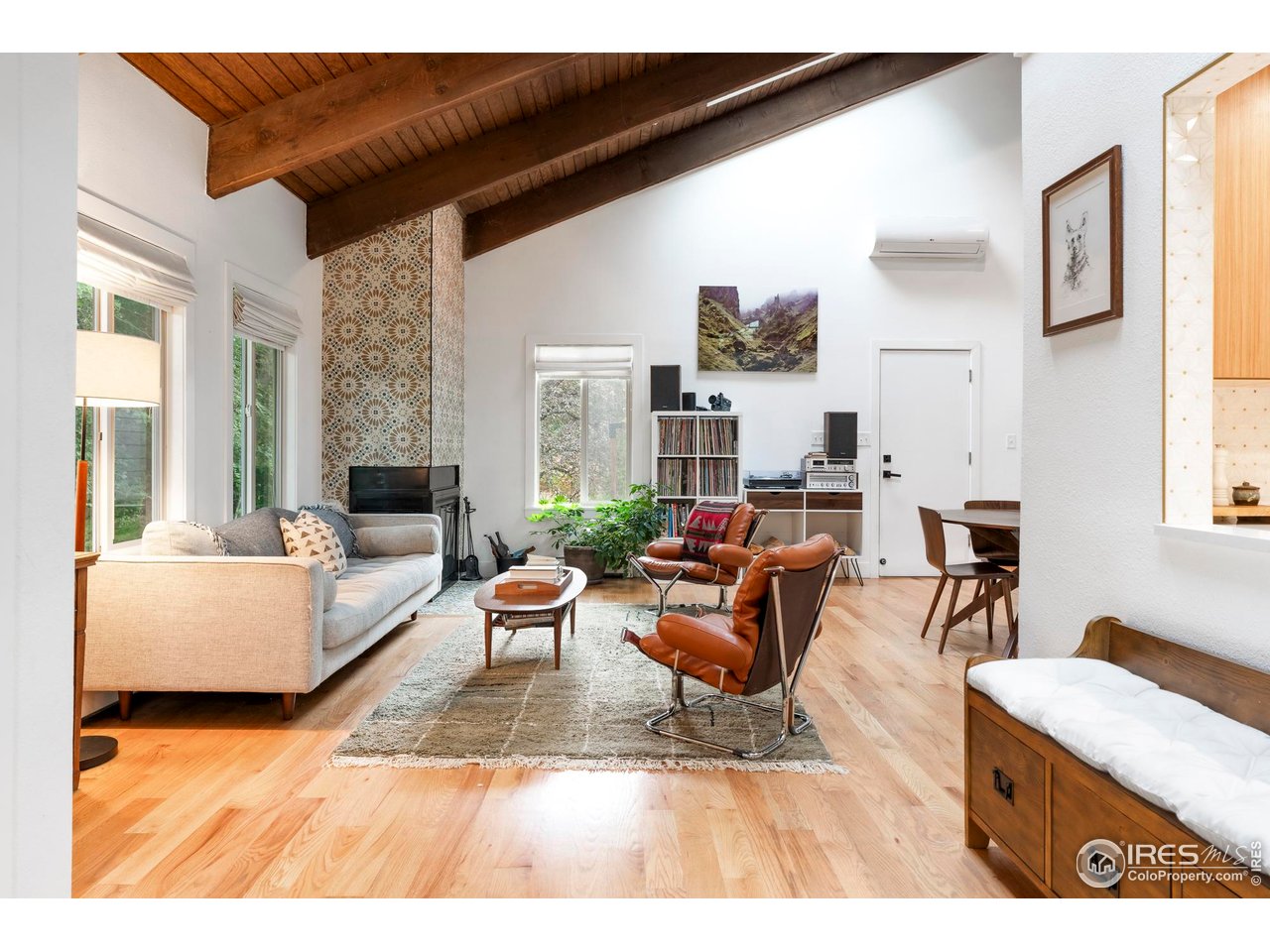 2589 Alkire Street Golden, CO 80401 - Photo 13 of 50 a living room with fireplace furniture and a large window