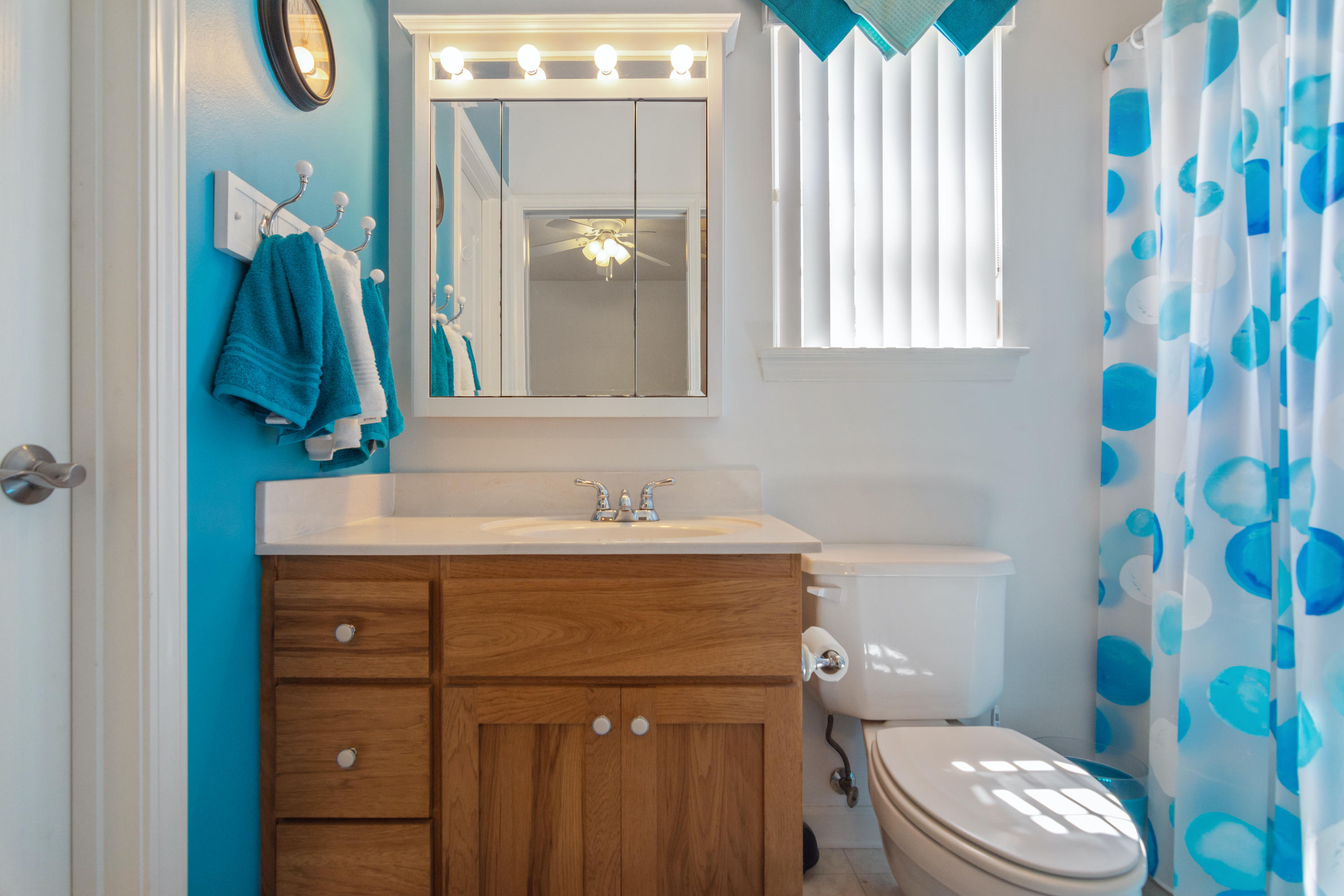 5995 Jack Stokes Road Baker, FL 32531 - Photo 52 of 60 a bathroom with a sink a toilet and a mirror