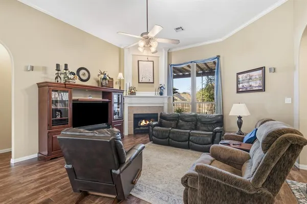 a workspace with furniture and a window