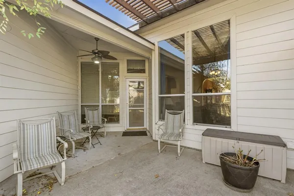 a view of a hallway with a shower