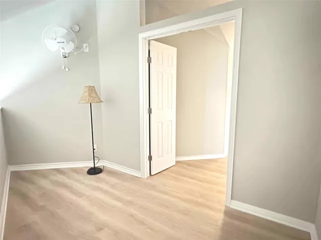 a view of a room with a mirror