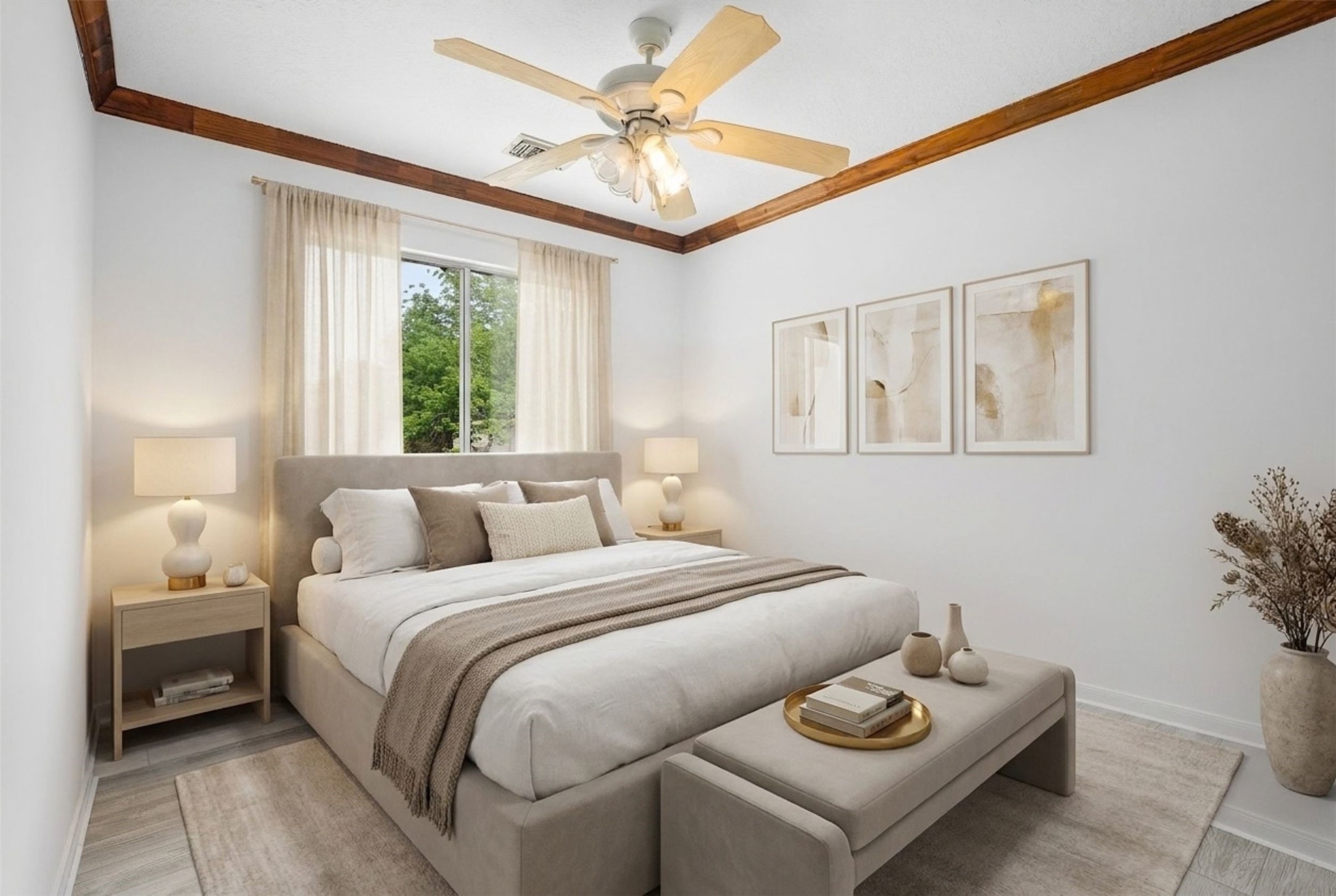 5426 Bourgeois Road Houston, TX 77066 - Photo 28 of 43 Experience the elegance of a guest bedroom 1, with stylish decor accents that invite relaxation and comfort. (Virtual Staging)