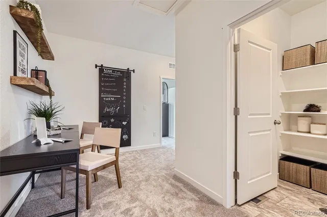 a living room with furniture