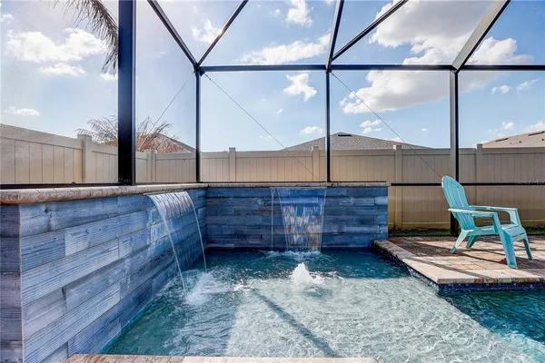 a living room with a couch and a table