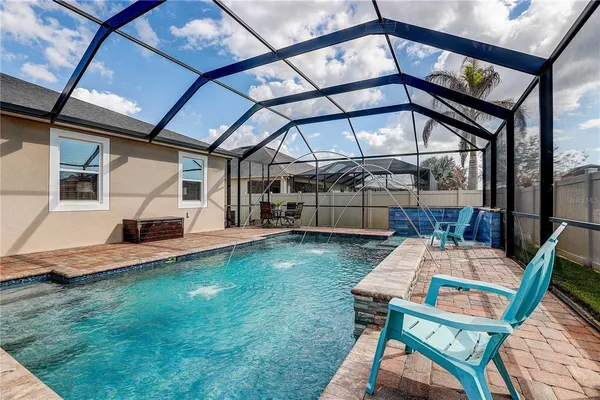 a view of yard with outdoor seating