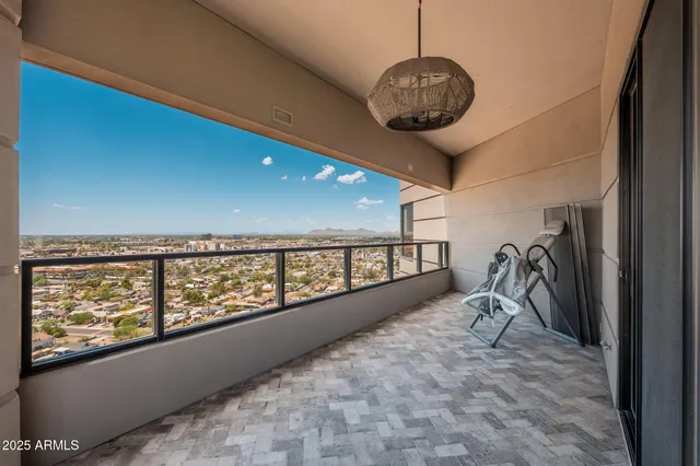 a view of a city with tall buildings