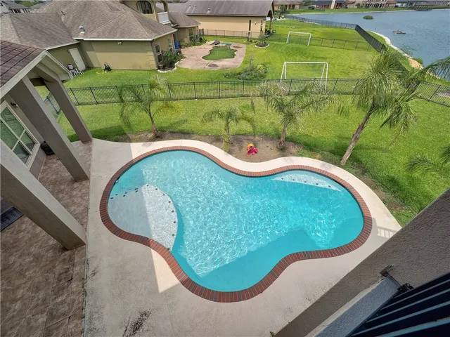 an aerial view of a house