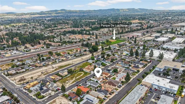 an aerial view of a city