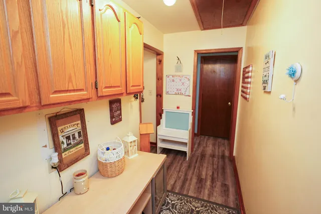 a bathroom with a sink and a shower curtain