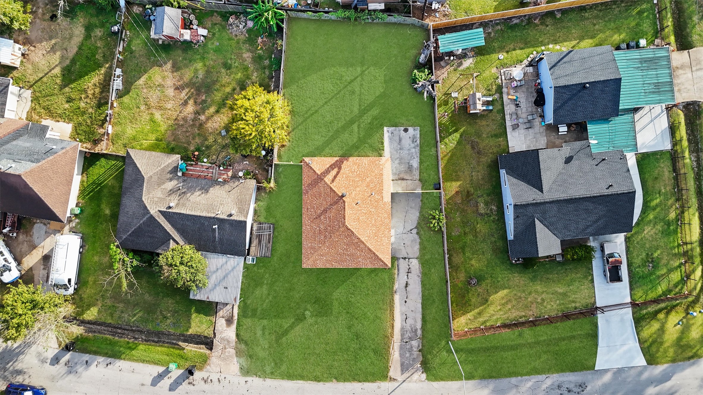 5406 Firefly Street Houston, TX 77017 - Photo 26 of 29 an aerial view of a house with a garden and yard