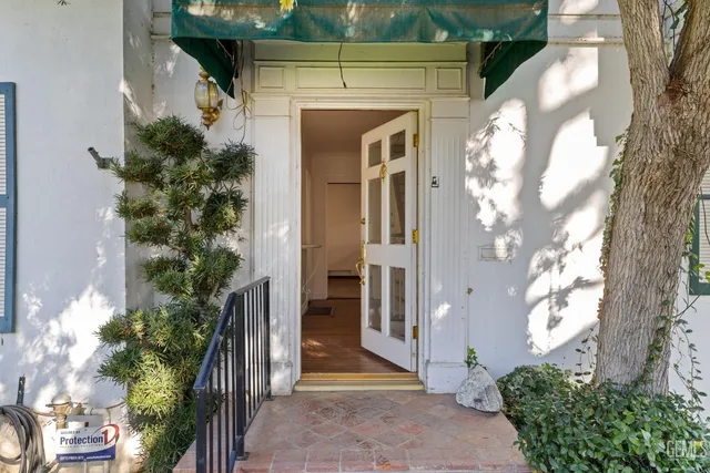 a view of a door of the house