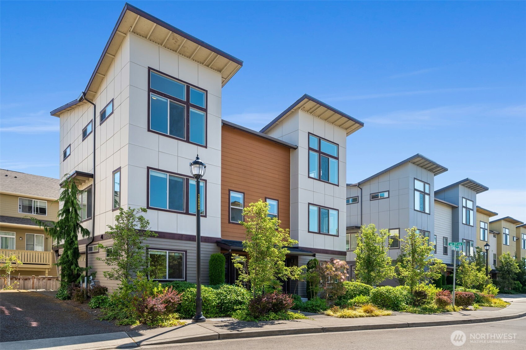 a front view of a multi story residential apartment building