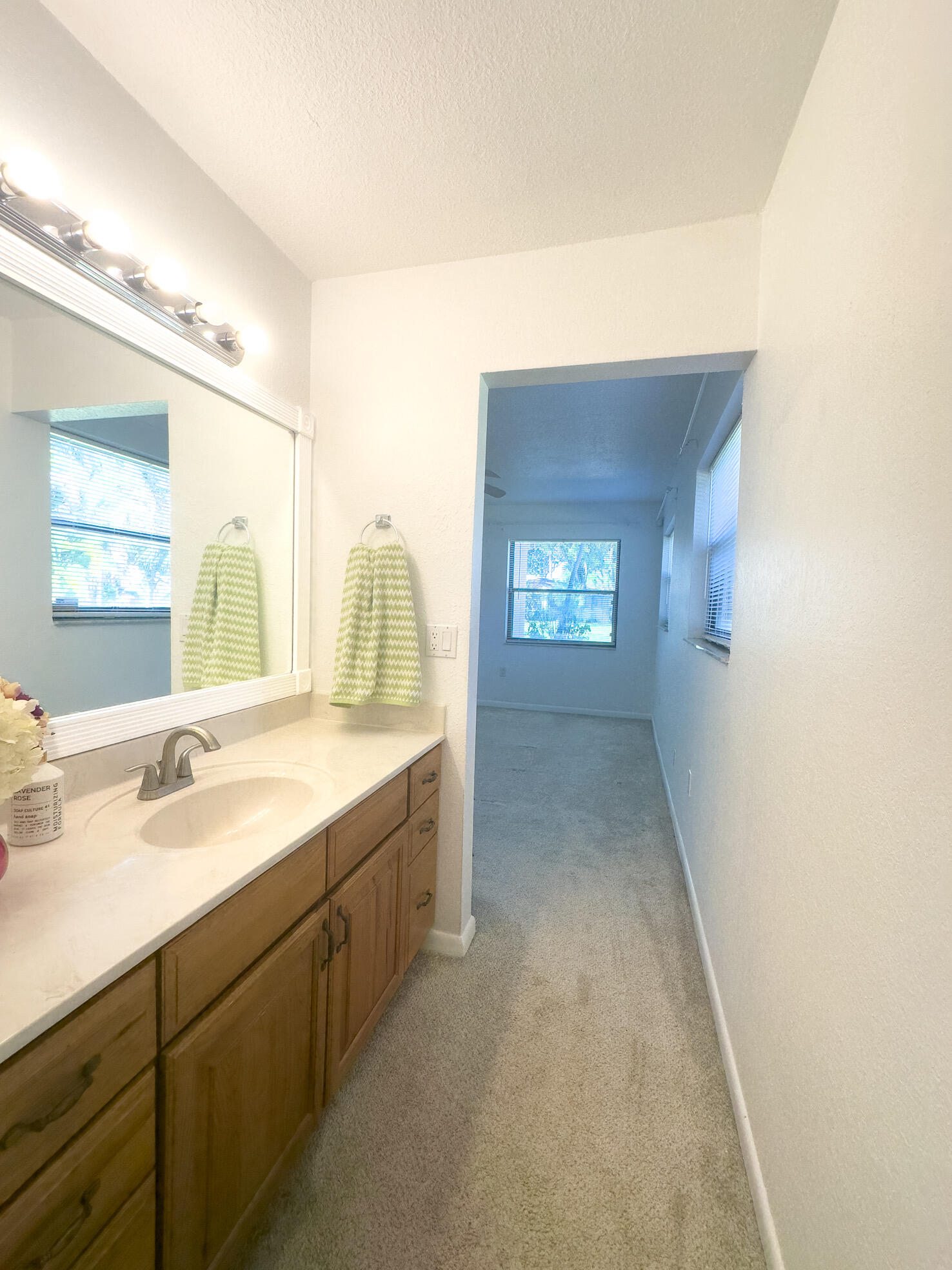 3130 Southwest 20th Terrace, Unit 13B1 Delray Beach, FL 33445 - Photo 27 of 47 a bathroom with a sink and a mirror