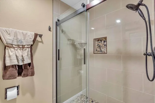 a view of a garden with a lake