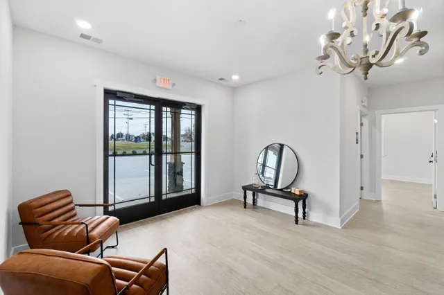 a living room with furniture