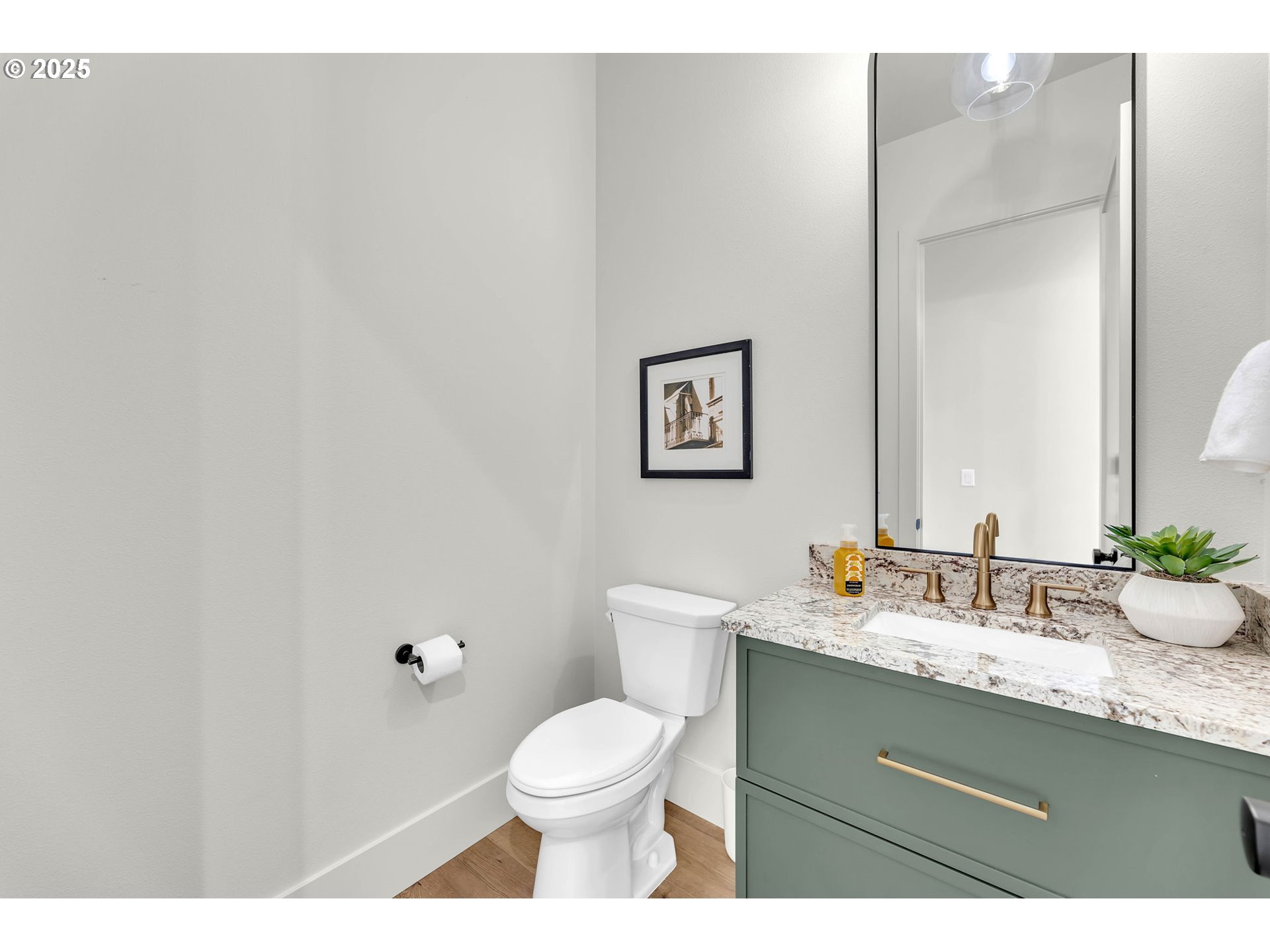718 South 15th Court Ridgefield, WA 98642 - Photo 24 of 47 a bathroom with a toilet a sink and mirror