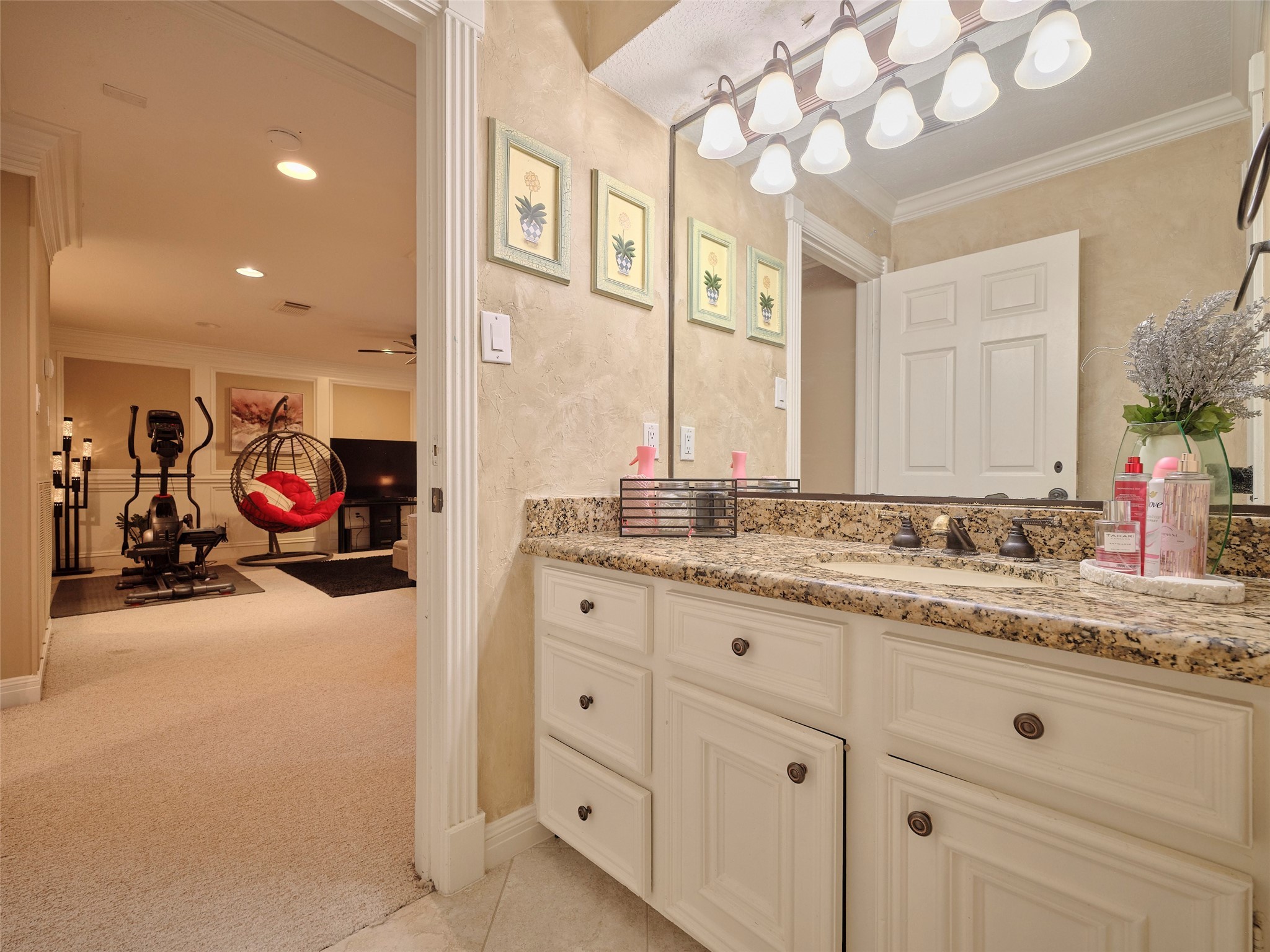 16623 Manningtree Lane Spring, TX 77379 - Photo 36 of 39 a bathroom with a sink double vanity and a mirror